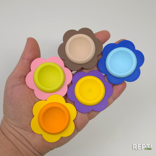 FLOWER Isopod Food/Water Bowl | Gecko Calcium Dish | 5 PACK | Mix & Match inserts!