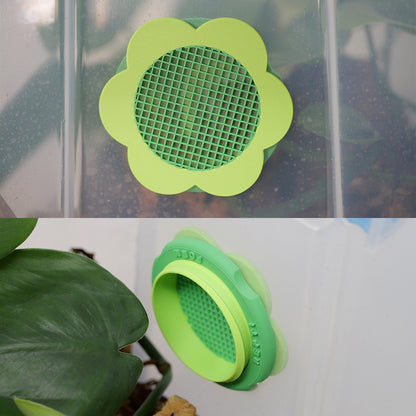 Flower Shaped Ventilation Reptile & Isopod Ventilation - Built in Micro Mesh  - Multiple Colors /Sizes - Reusable