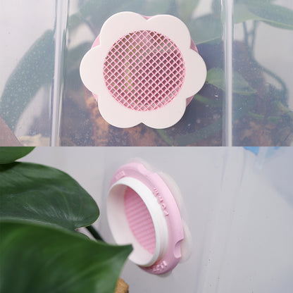 Flower Shaped Ventilation Reptile & Isopod Ventilation - Built in Micro Mesh  - Multiple Colors /Sizes - Reusable