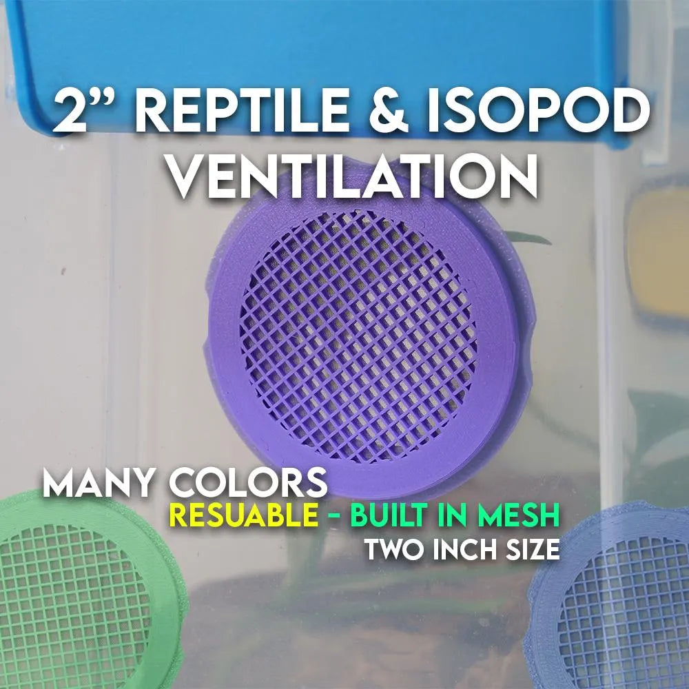 Standard Ventilation for Reptile / Insects | Built In MICRO MESH | Perfect For Jumping Spiders & Isopods | Tons Of Colors & Sizes| Easy To Install