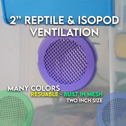 Standard Ventilation for Reptile / Insects | Built In MICRO MESH | Perfect For Jumping Spiders & Isopods | Tons Of Colors & Sizes| Easy To Install